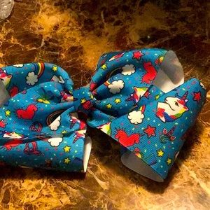 Jojo siwa bow with unicorns for kids or collectors